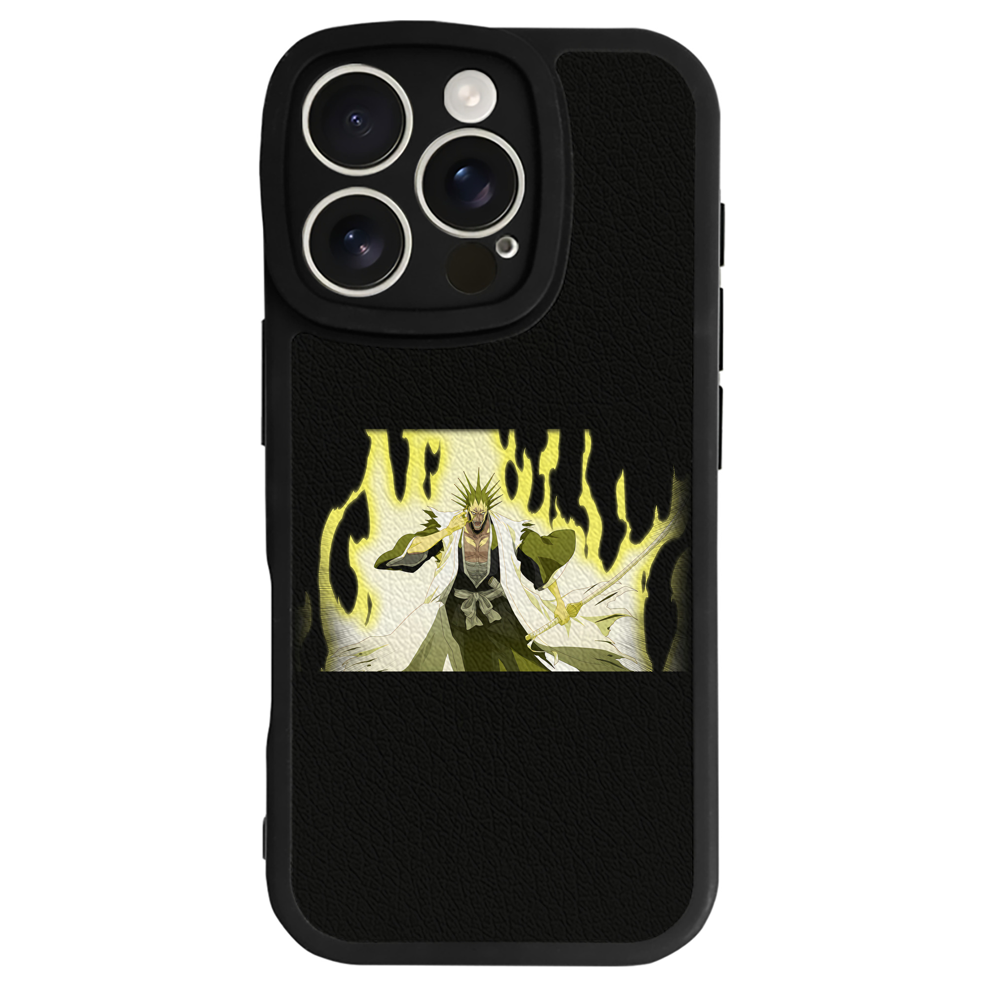 （画像用） ブリーチ ざらき けんぱち BLEACH Zaraki Kenpachi 【iPhone 16シリーズ対応】シリコンスマホケース（レザー調） 材質：シリコン